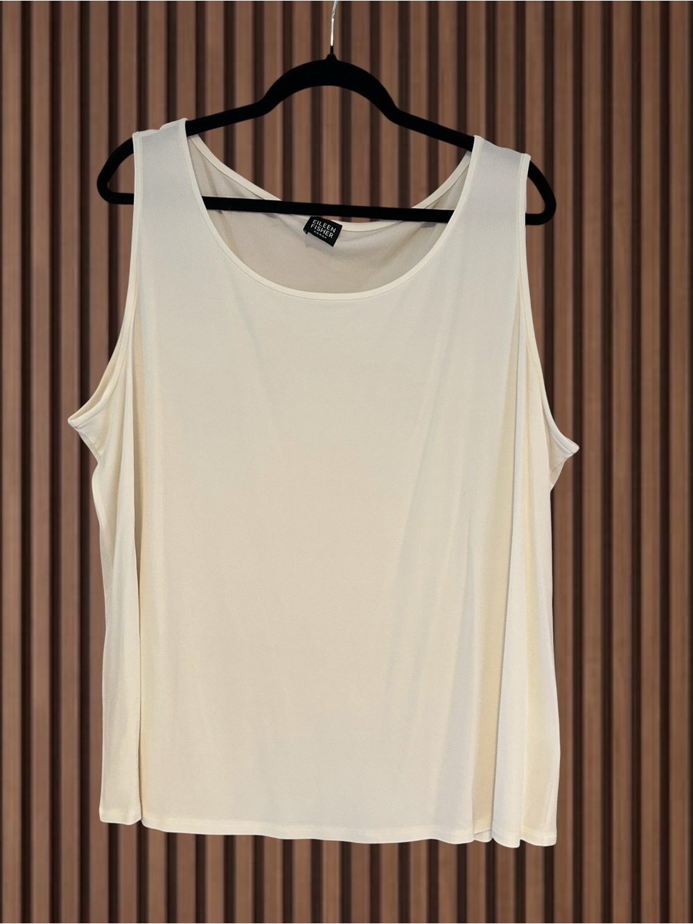 Eileen Fisher Ivory 100% Silk Sleeveless Top